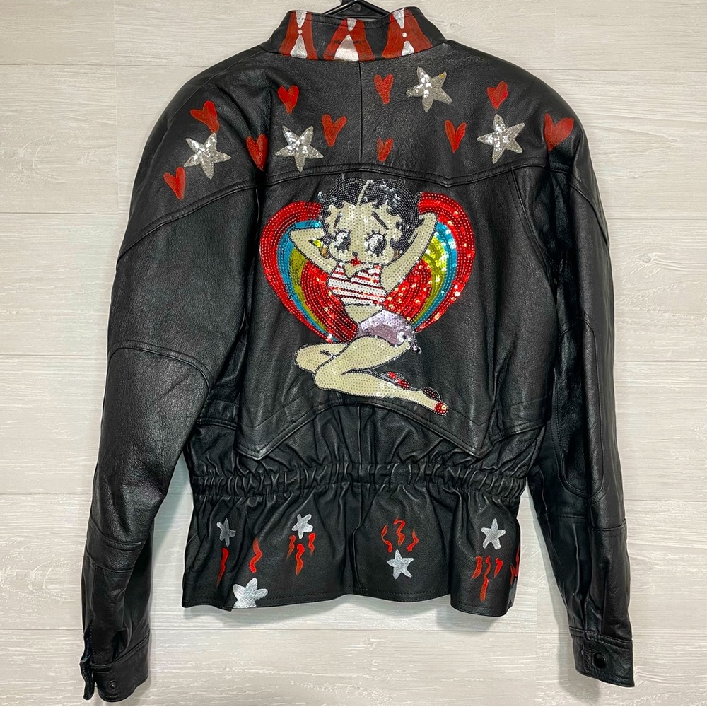Vintage Betty Boop Euro Mond Genuine Leather Jacket